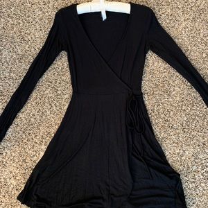 Black v-neck flowy cocktail dress